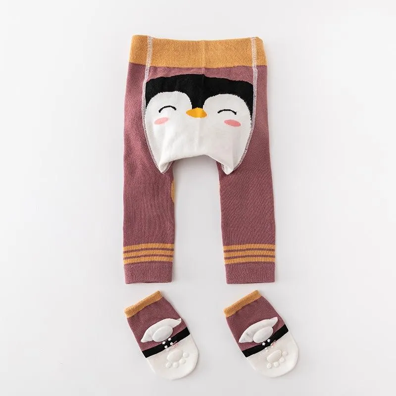 2Pcs/Set Baby Cute Animal Winter Warm Soft Combed Cotton Tights