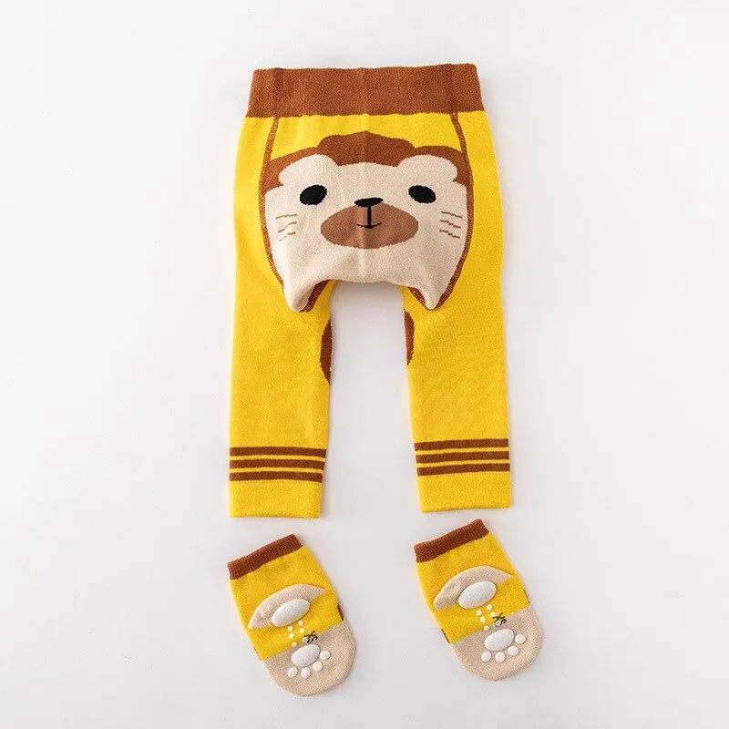 2Pcs/Set Baby Cute Animal Winter Warm Soft Combed Cotton Tights