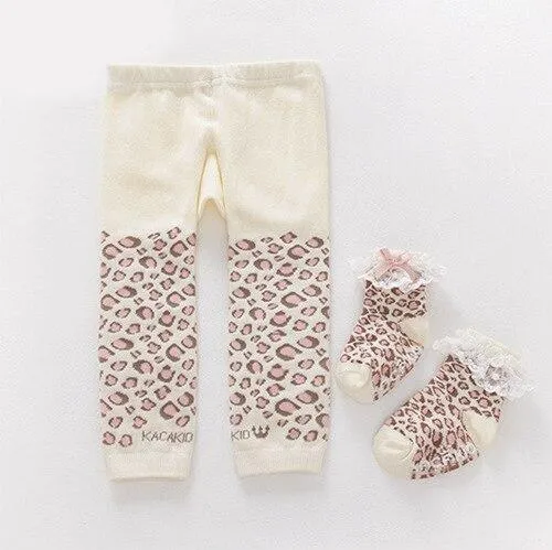 2Pcs/Set Baby Cute Animal Winter Warm Soft Combed Cotton Tights