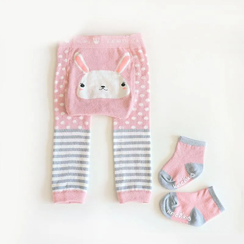 2Pcs/Set Baby Cute Animal Winter Warm Soft Combed Cotton Tights