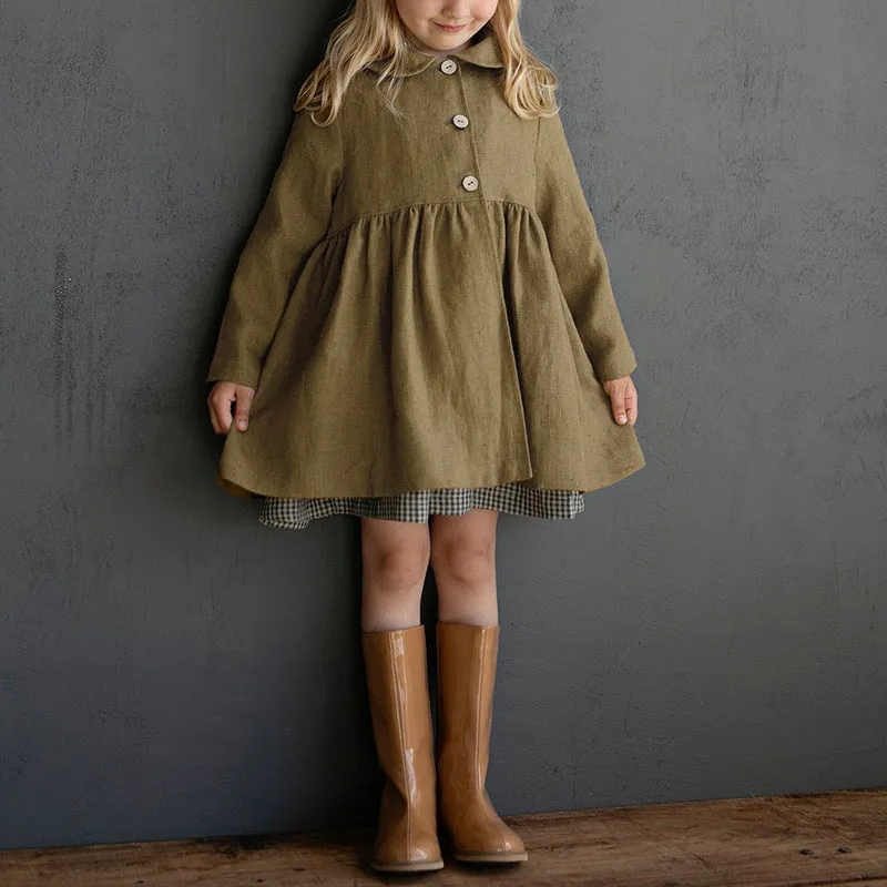 A Long Trench Coat For Baby Girls