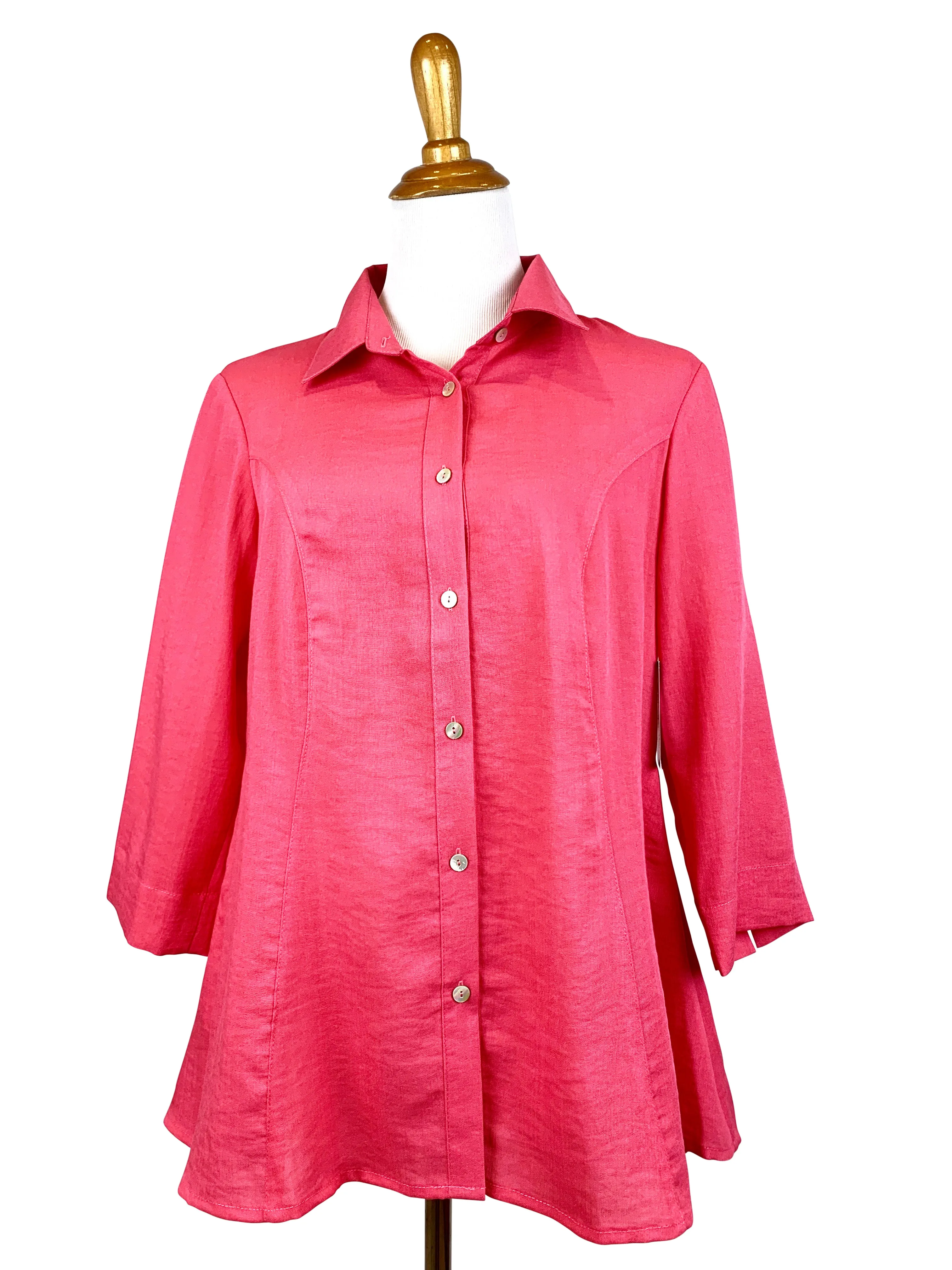 AA224 - Veronica Button-Up Linen Blouse