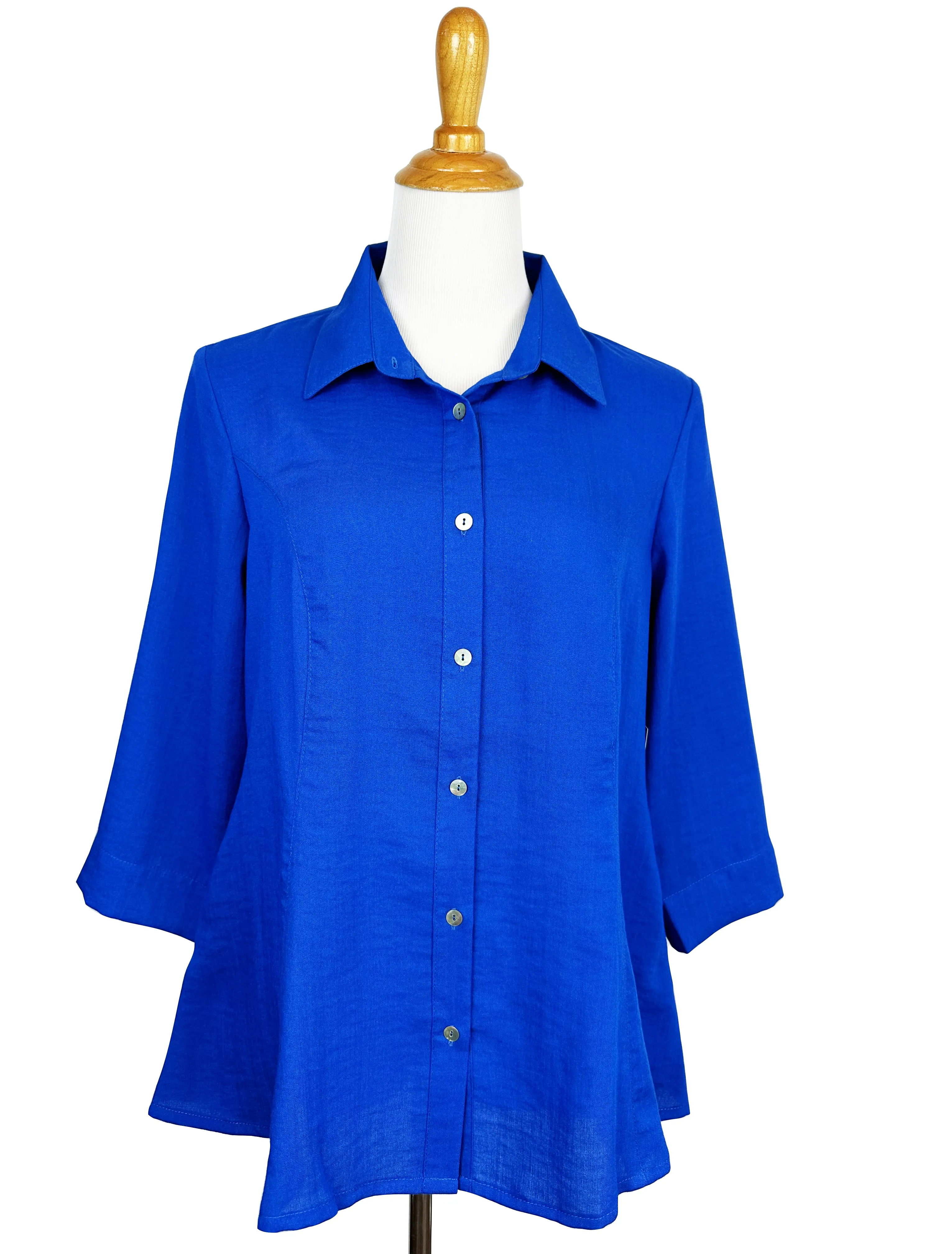 AA224 - Veronica Button-Up Linen Blouse