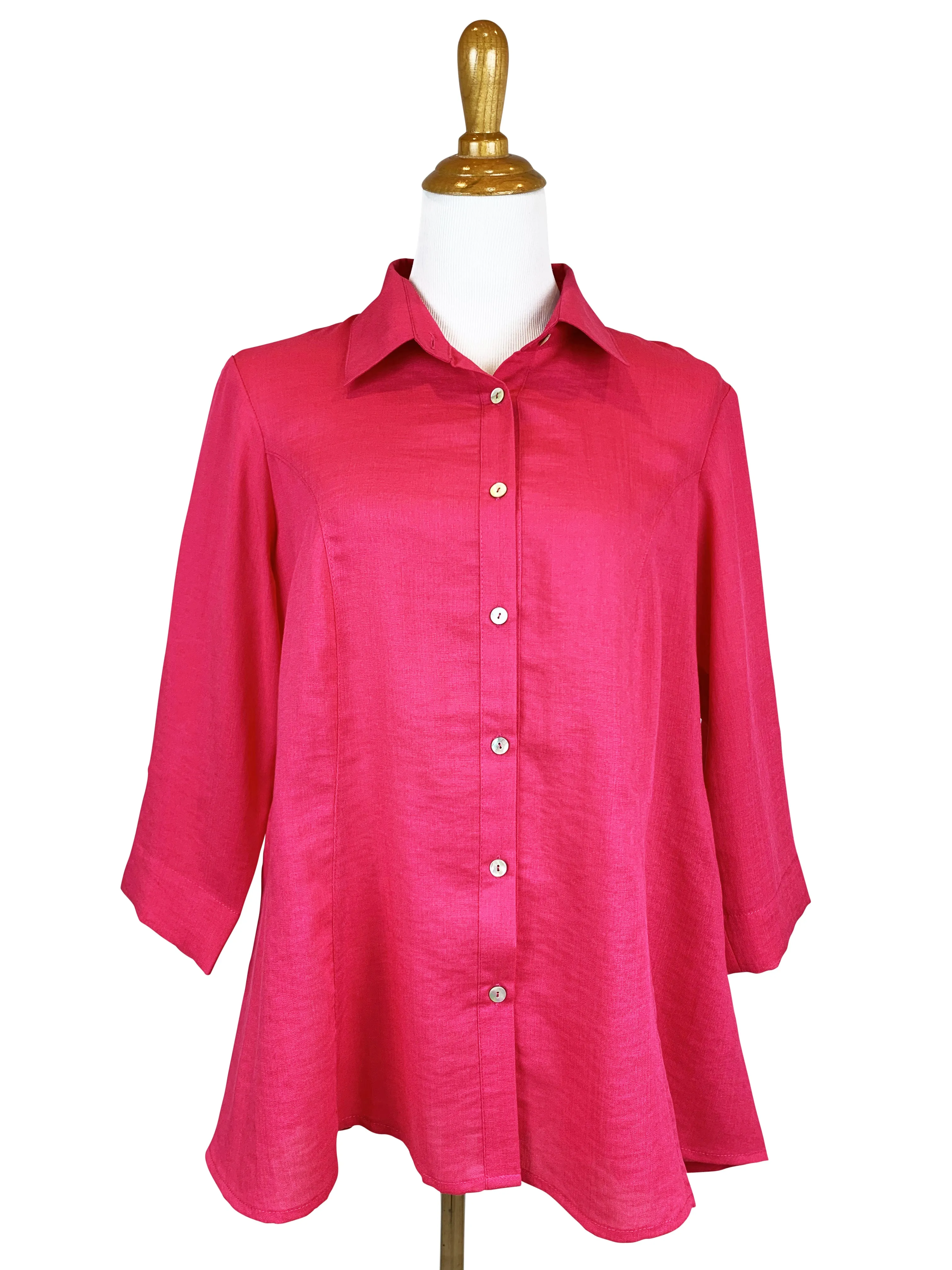 AA224 - Veronica Button-Up Linen Blouse