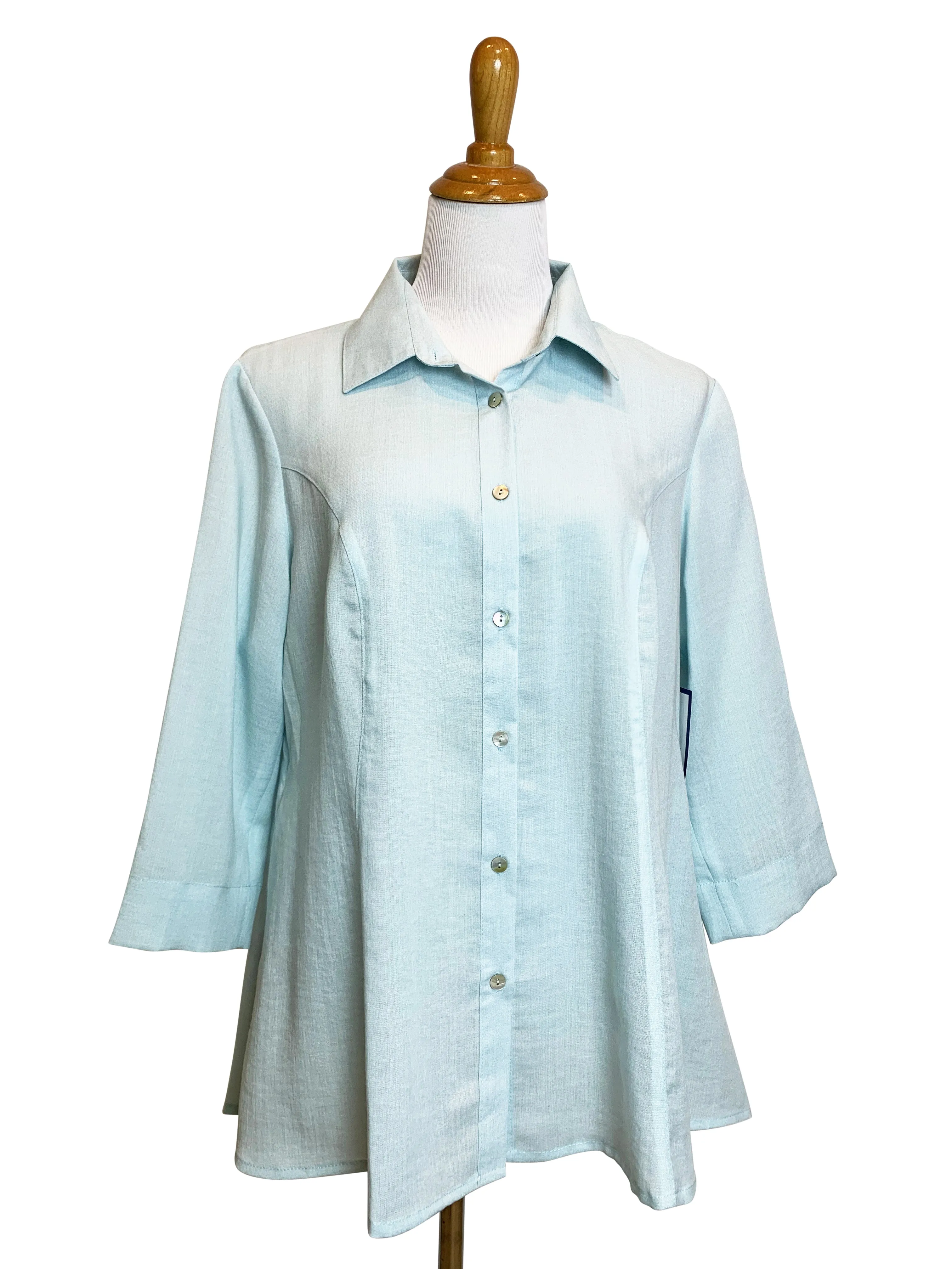 AA224 - Veronica Button-Up Linen Blouse