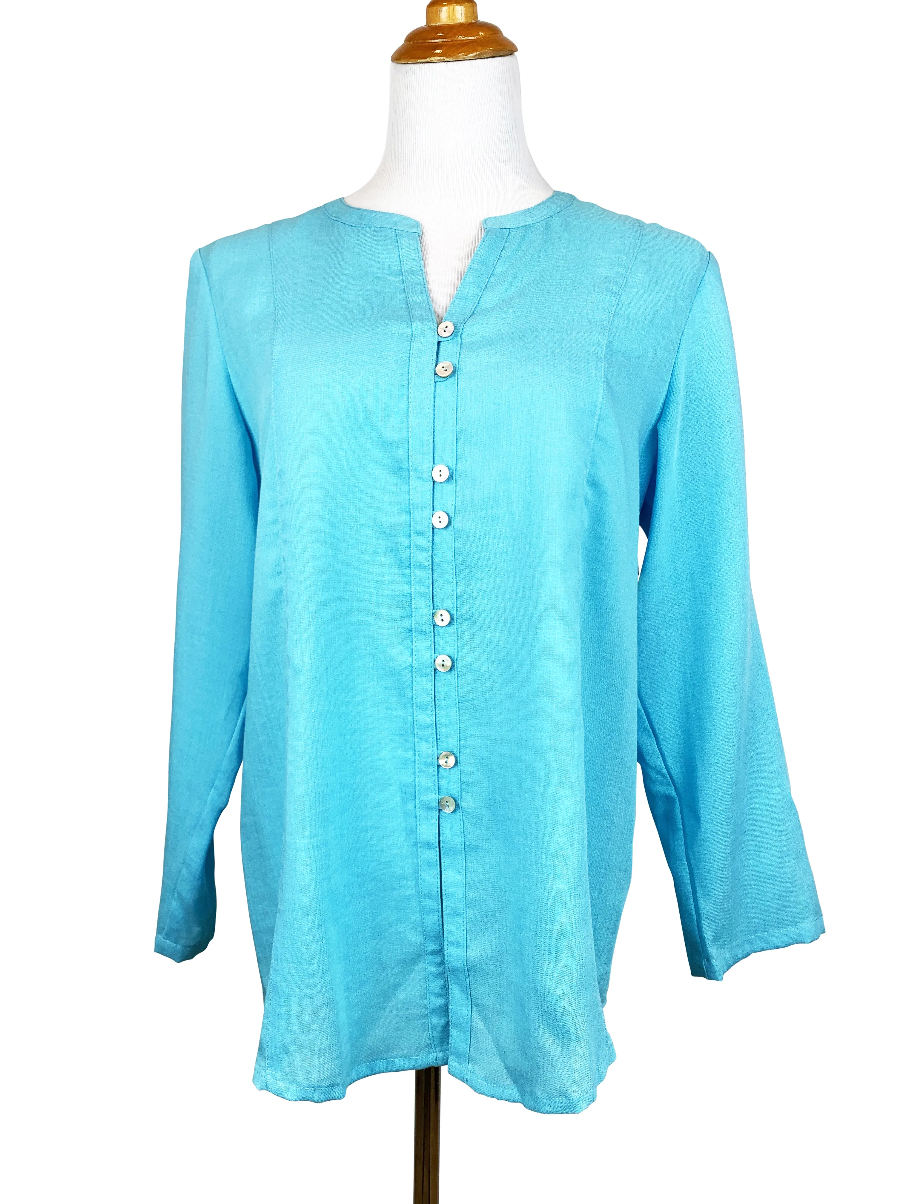 AA277 - Felicity Button-Up Linen Blouse