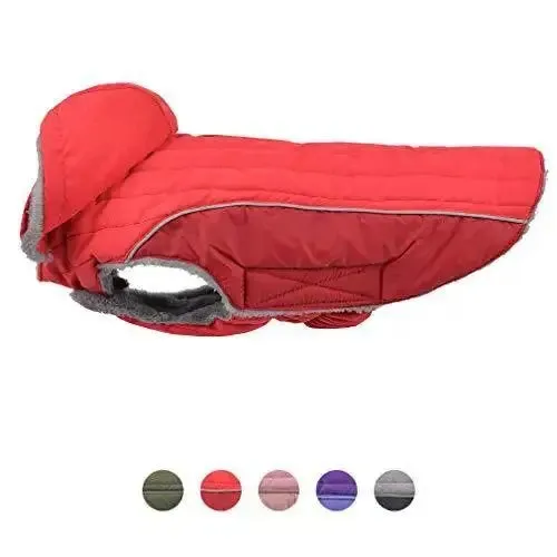 AnniePaw Dog Coat with Detachable Hood - Warm Reflective Winter Jacket