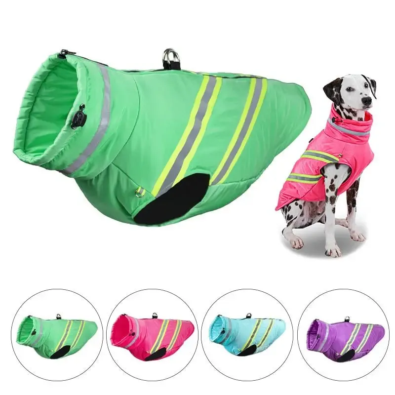 Anniepaw Glacier Canine Reflective Crown:Windproof Waterproof Vest Warm Harness Coat