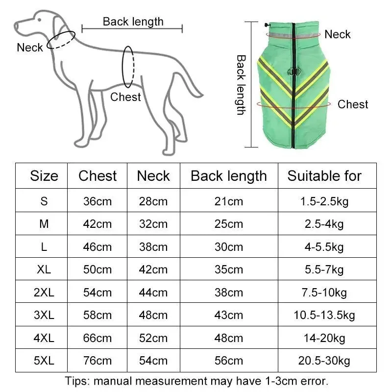 Anniepaw Glacier Canine Reflective Crown:Windproof Waterproof Vest Warm Harness Coat