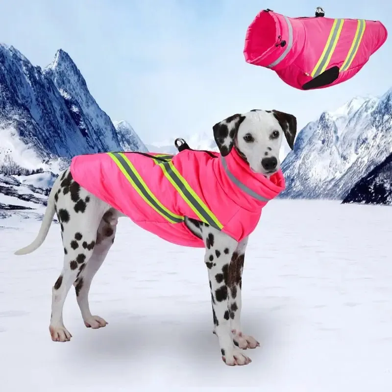 Anniepaw Glacier Canine Reflective Crown:Windproof Waterproof Vest Warm Harness Coat