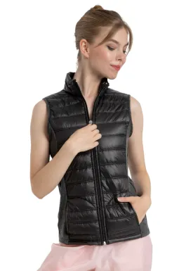 Apolo Zip Front Puffer Vest (Black)