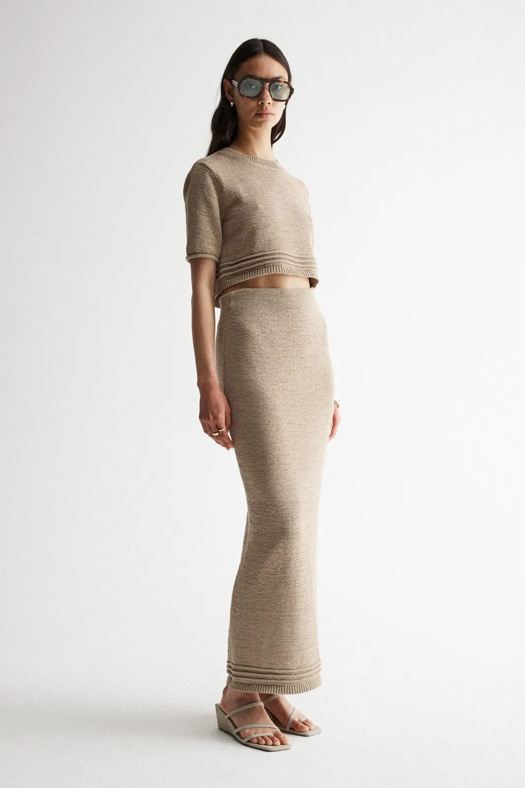 Arnu Knit Skirt Taupe