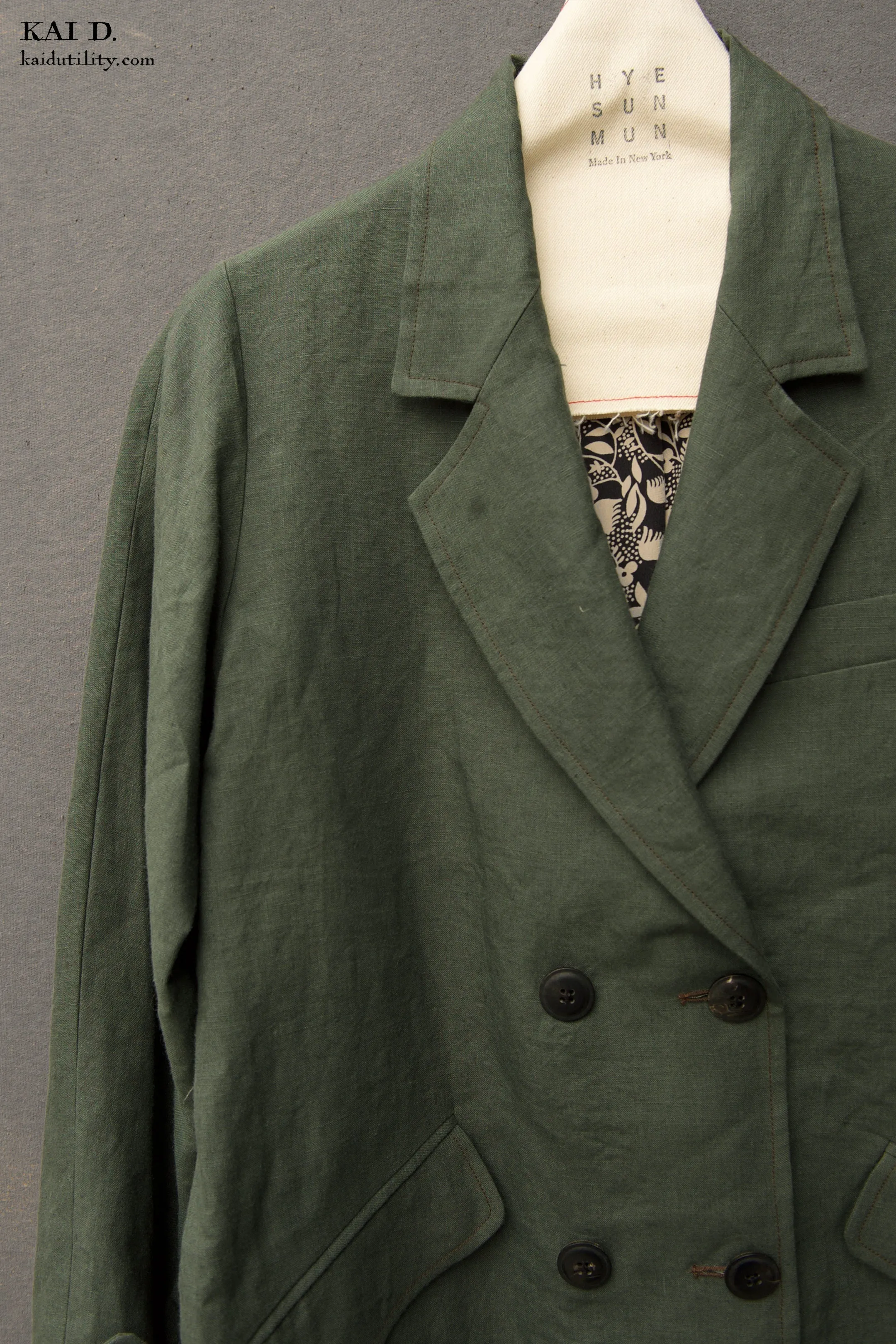 Belgian Linen Blanchett Linen Jacket - Jade - S