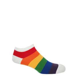 Block Stripe Men's Trainer Socks - Rainbow