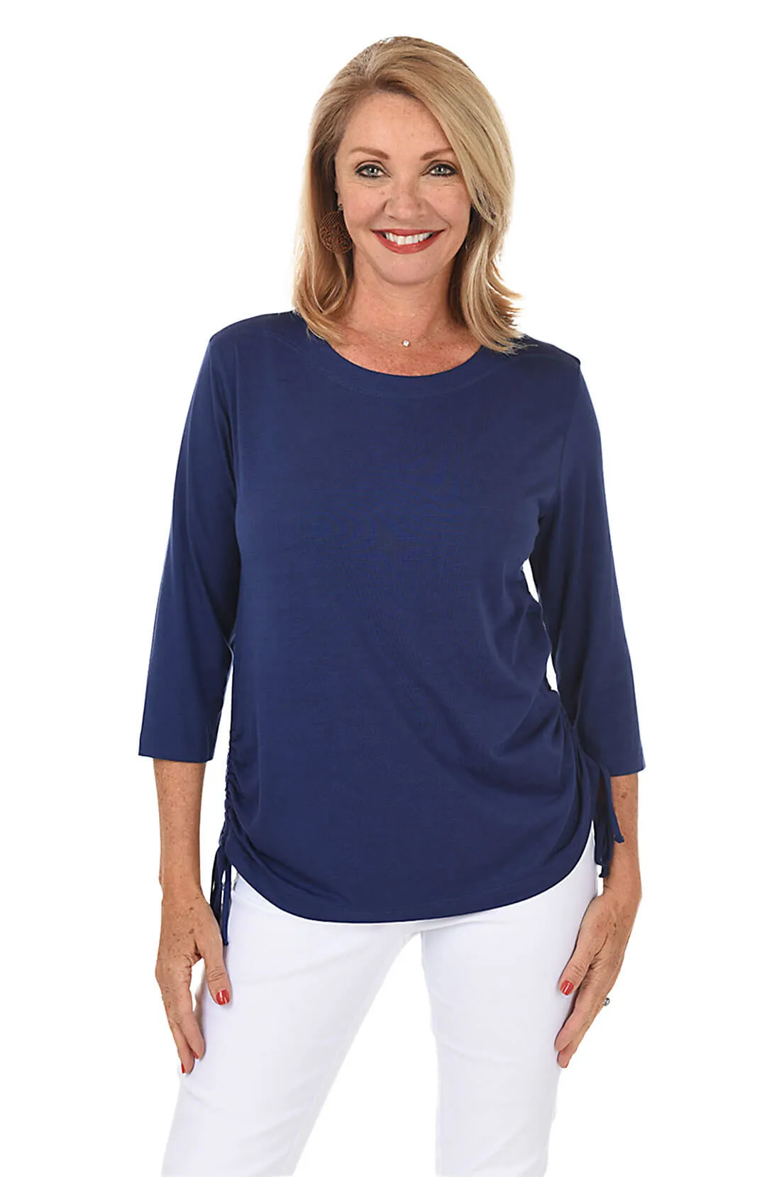 Classic Side Shirred Knit Top