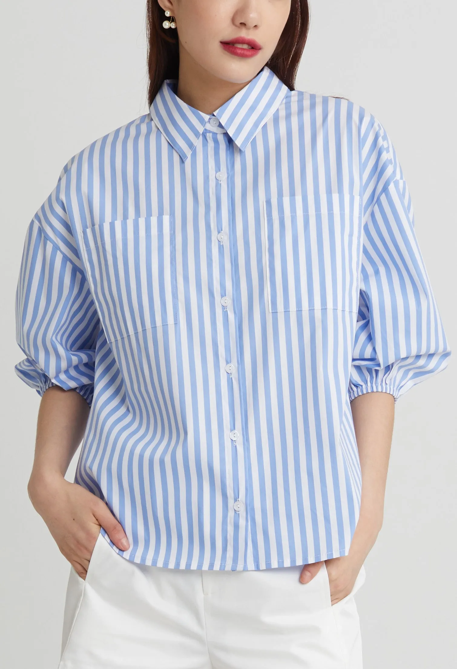 Classic Stripe Collared Top