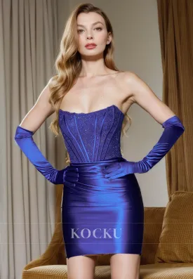 Elegant & Luxurious Scoop Appliques Sheath Party Homecoming Dress