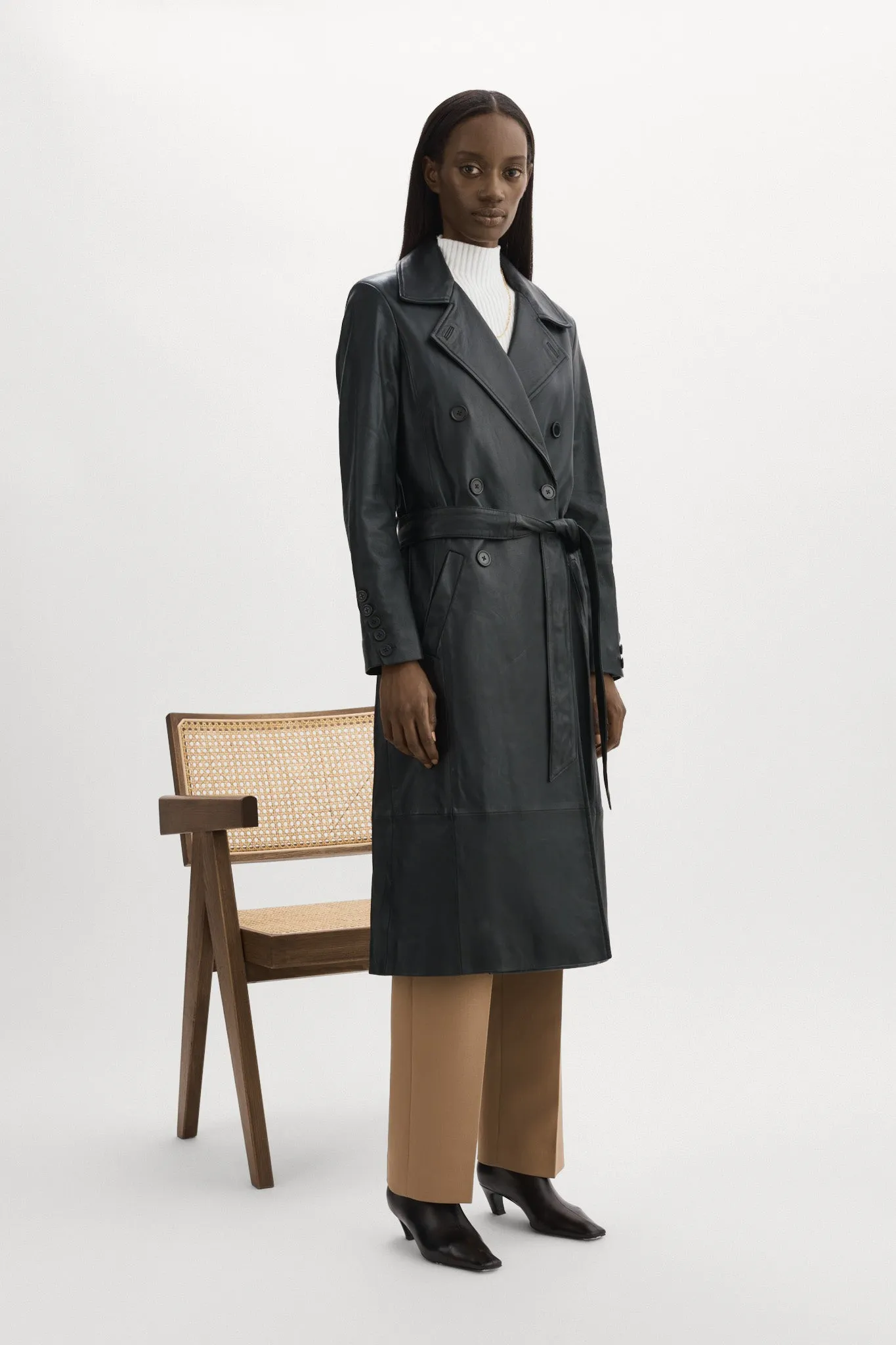 ERMA | Leather Trench Coat