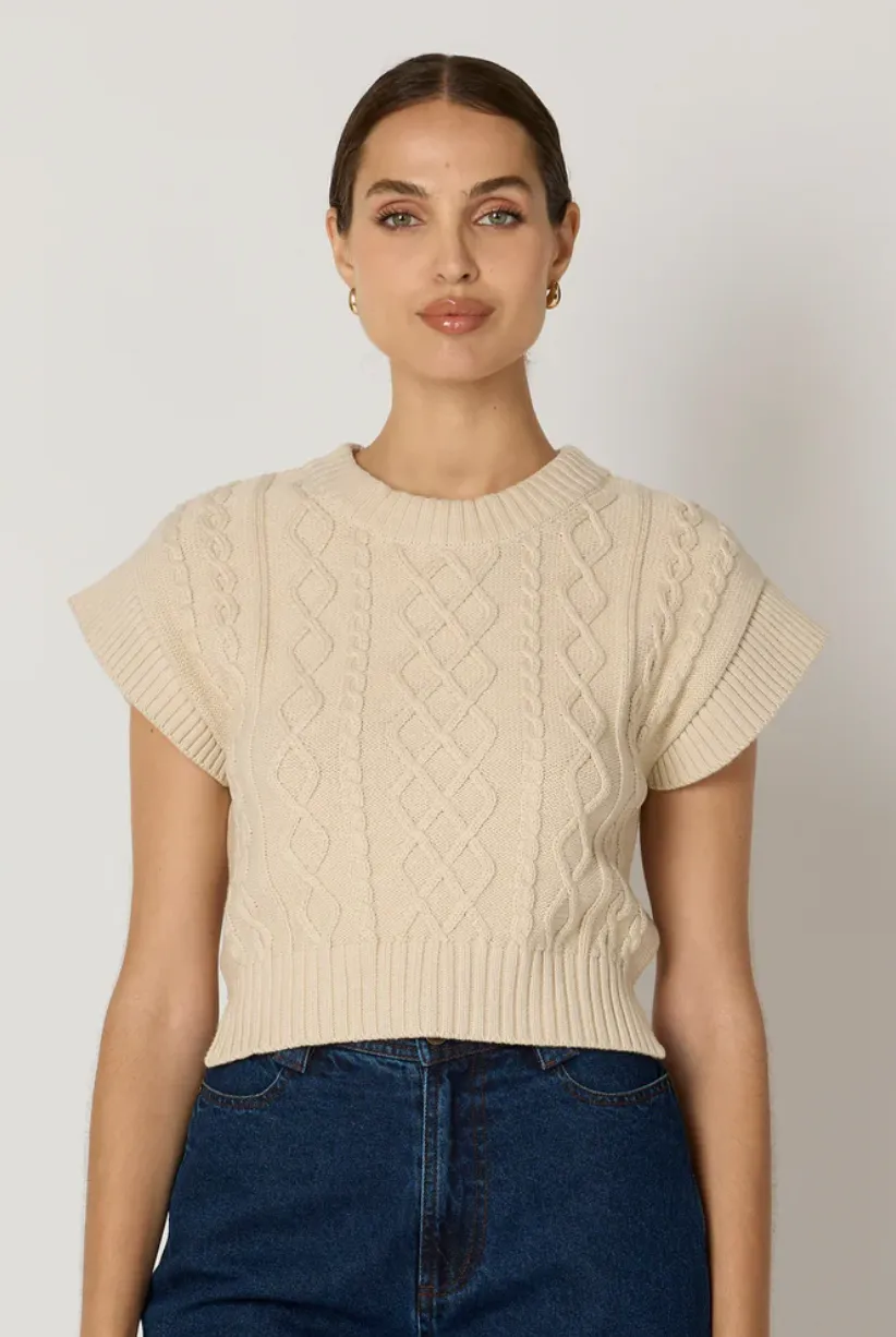 GIGI SWEATER VEST - CREAM