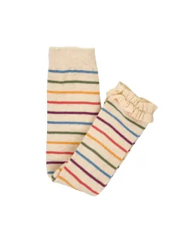 Girls Countryside Rainbow Stripe Footless Ruffle Tights