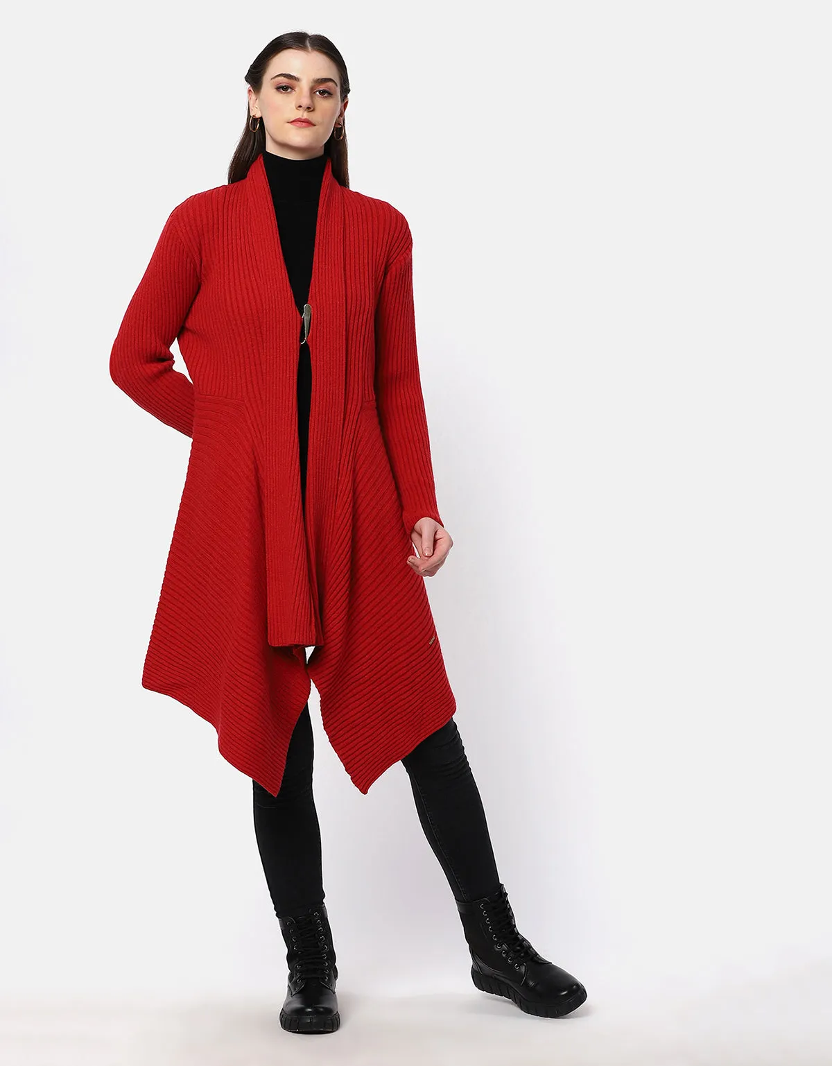 Herringbone Pattern Short Woolen Coat