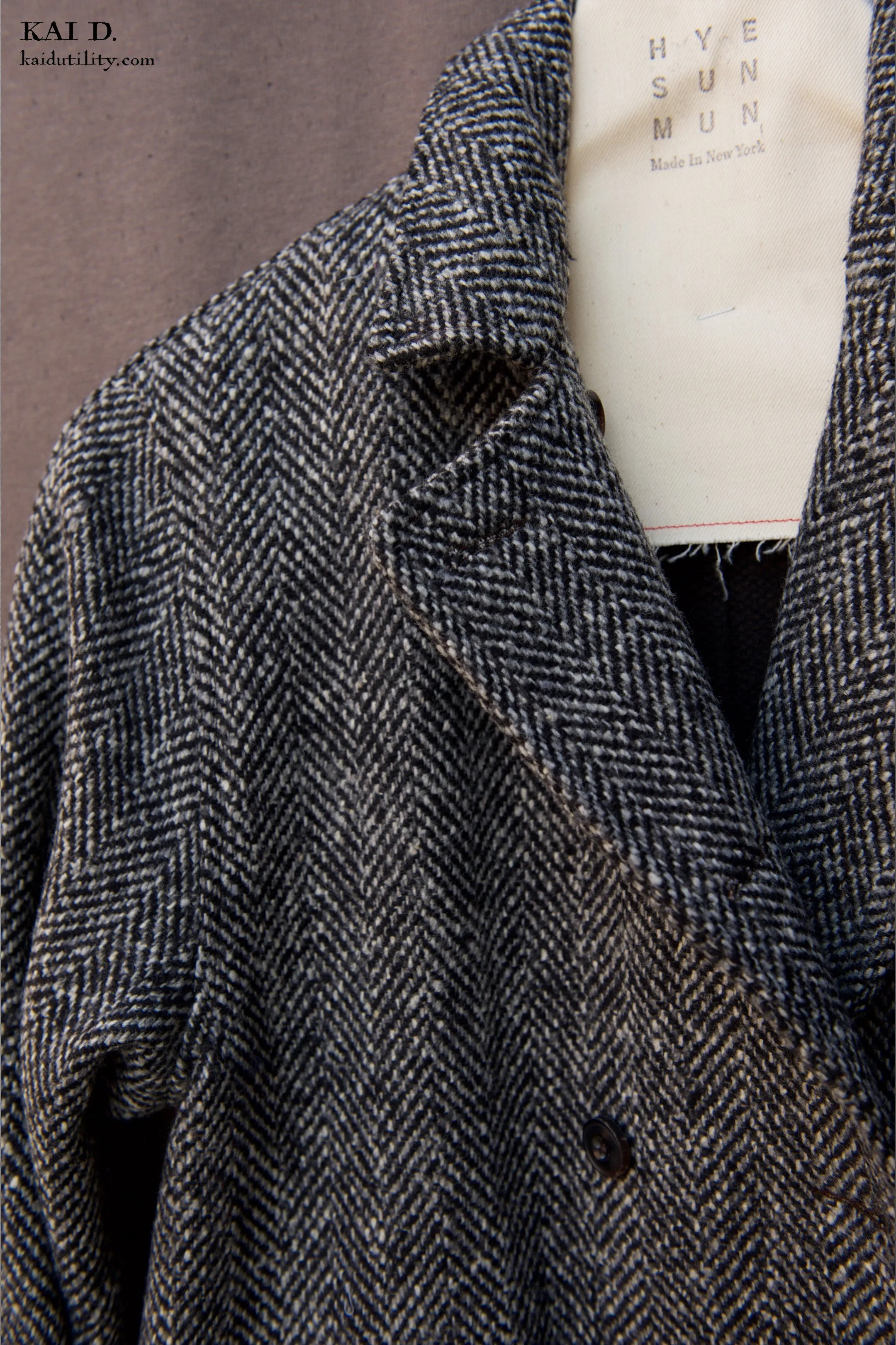 Keaton Trench Coat - Heavy Wool Herringbone Tweed- XS