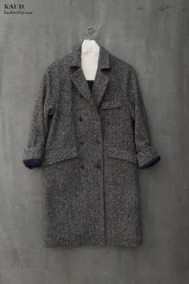 Keaton Trench Coat - Heavy Wool Herringbone Tweed- XS