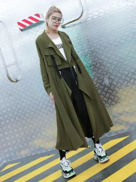 Light Loose Solid Trench Coat