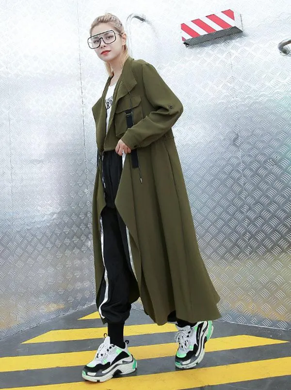 Light Loose Solid Trench Coat