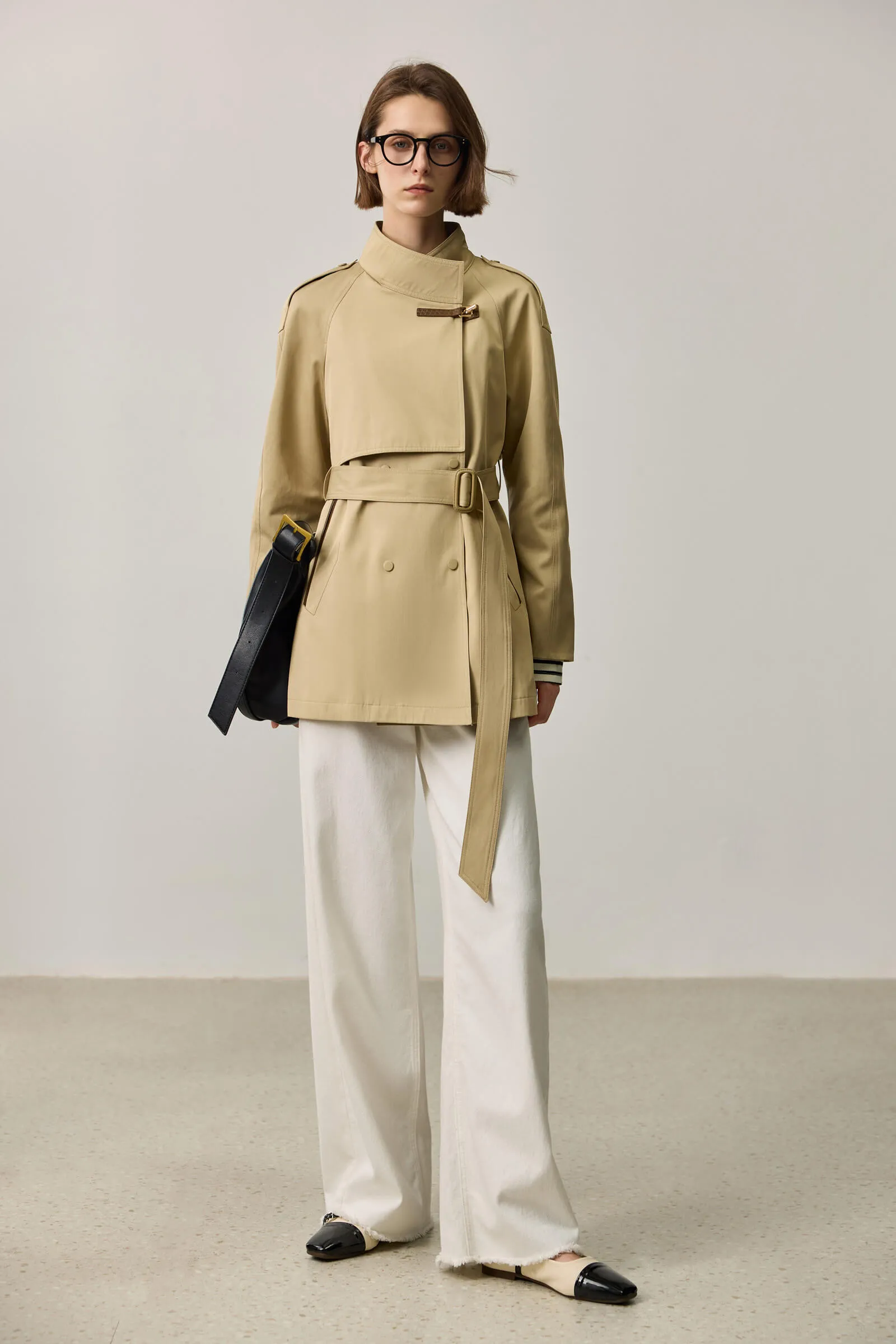 LILY Stand Collar Trench Coat