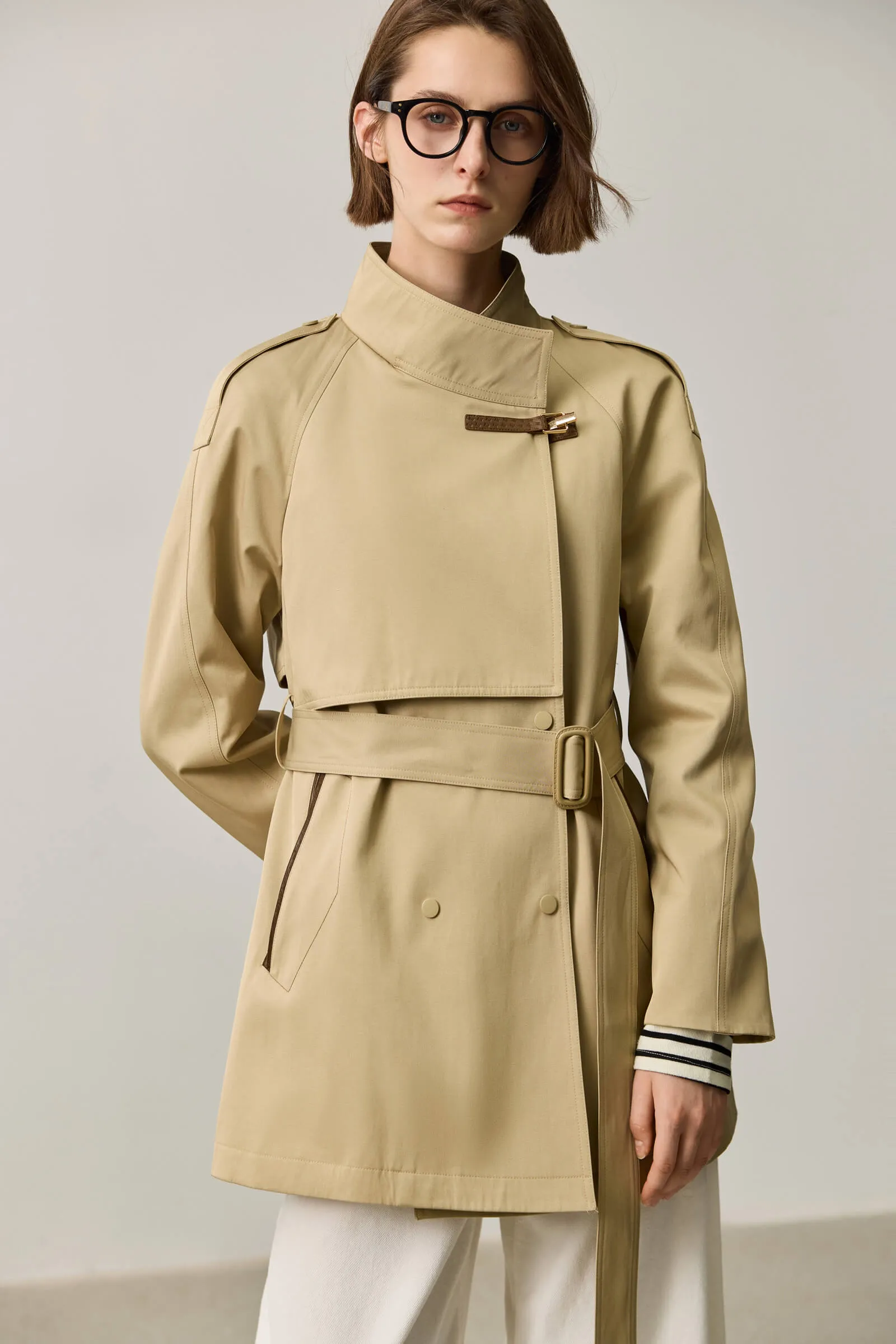 LILY Stand Collar Trench Coat