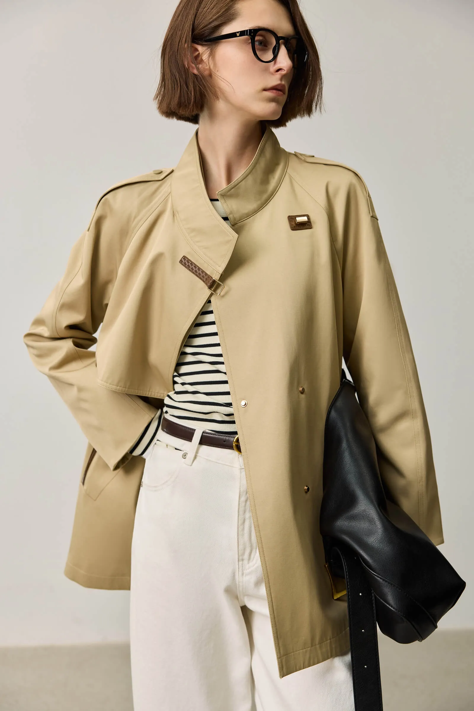 LILY Stand Collar Trench Coat