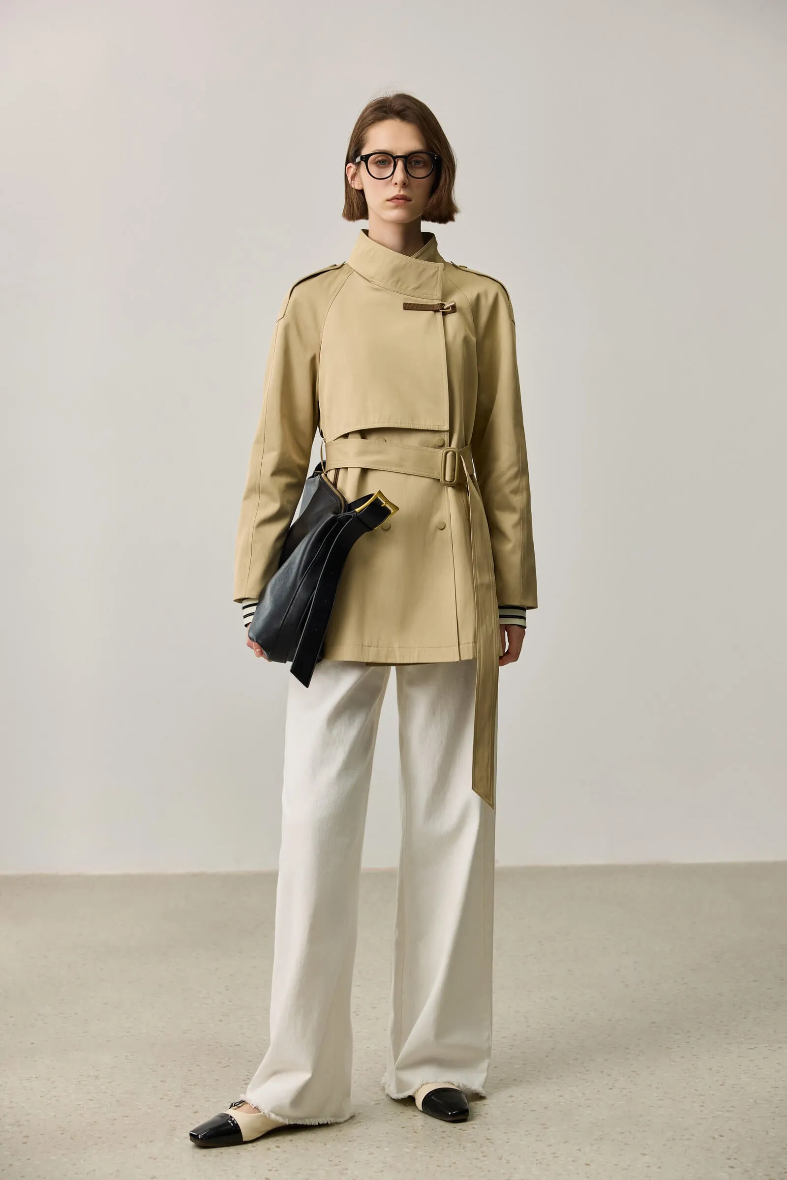 LILY Stand Collar Trench Coat