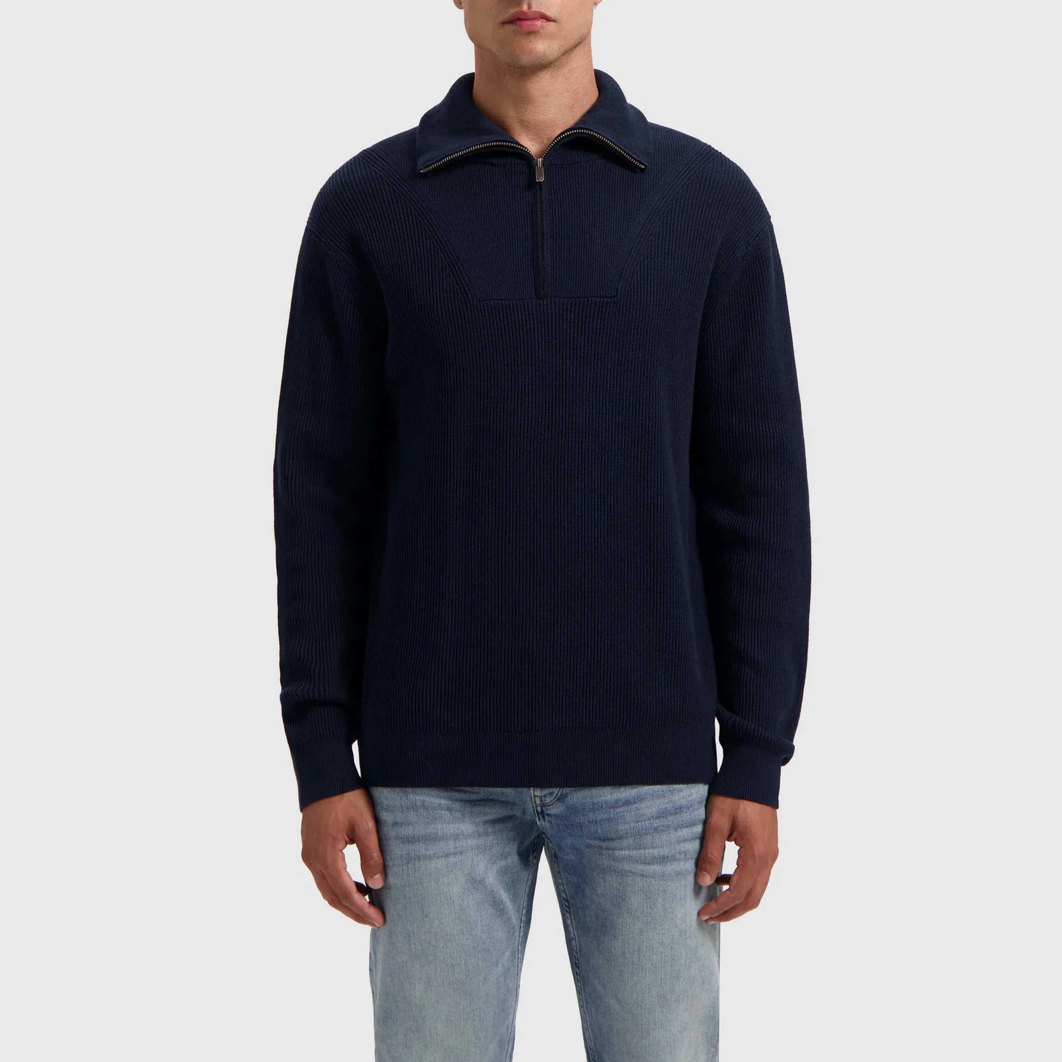 Loose fit Halfzip Knitwear | Navy