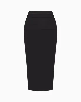 Mesh Stretch Cutout Skirt | Black