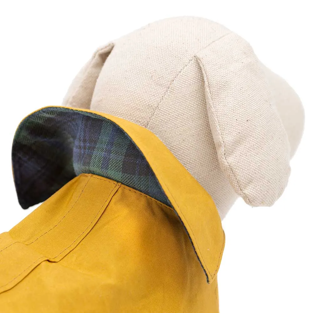 Mutts & Hounds Wax Waterproof Dog Coat - Mustard Yellow