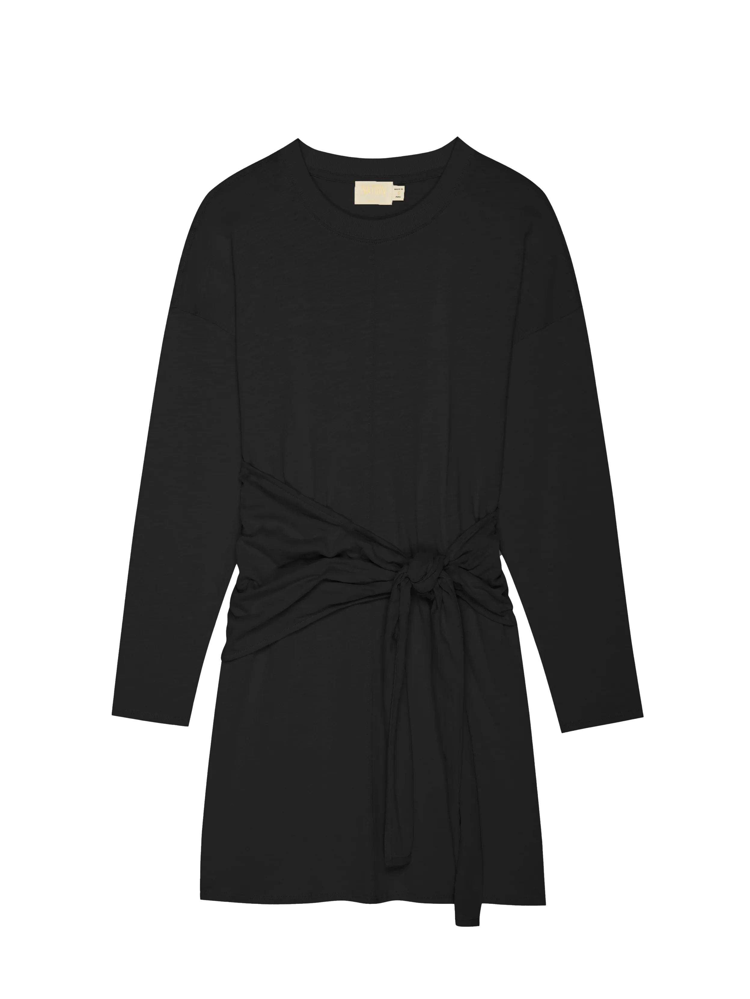 Nation LTD - Gloria Wrap Front Dress in Jet Black