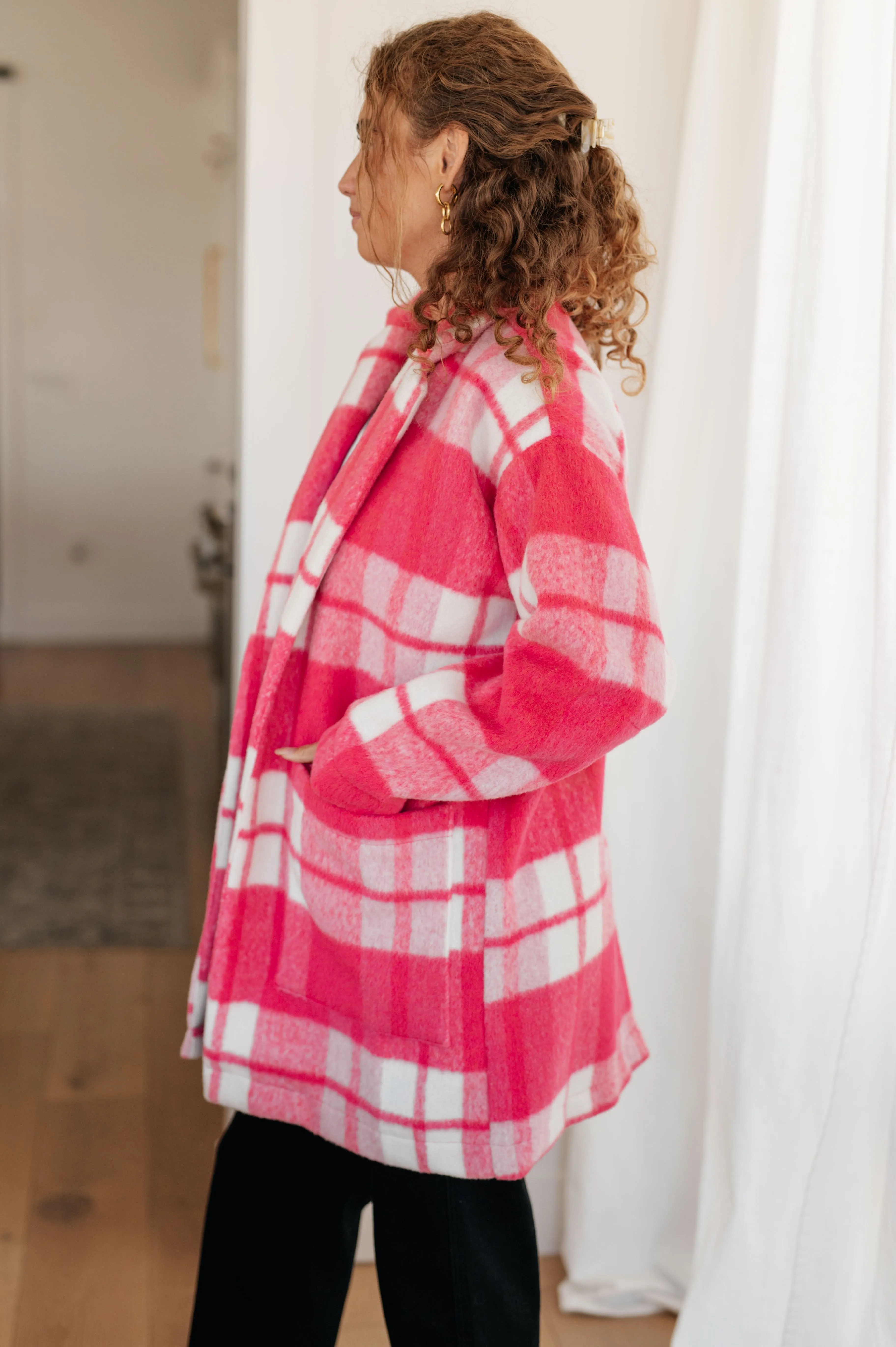 Passion in Plaid Coat in Pink - 10/11