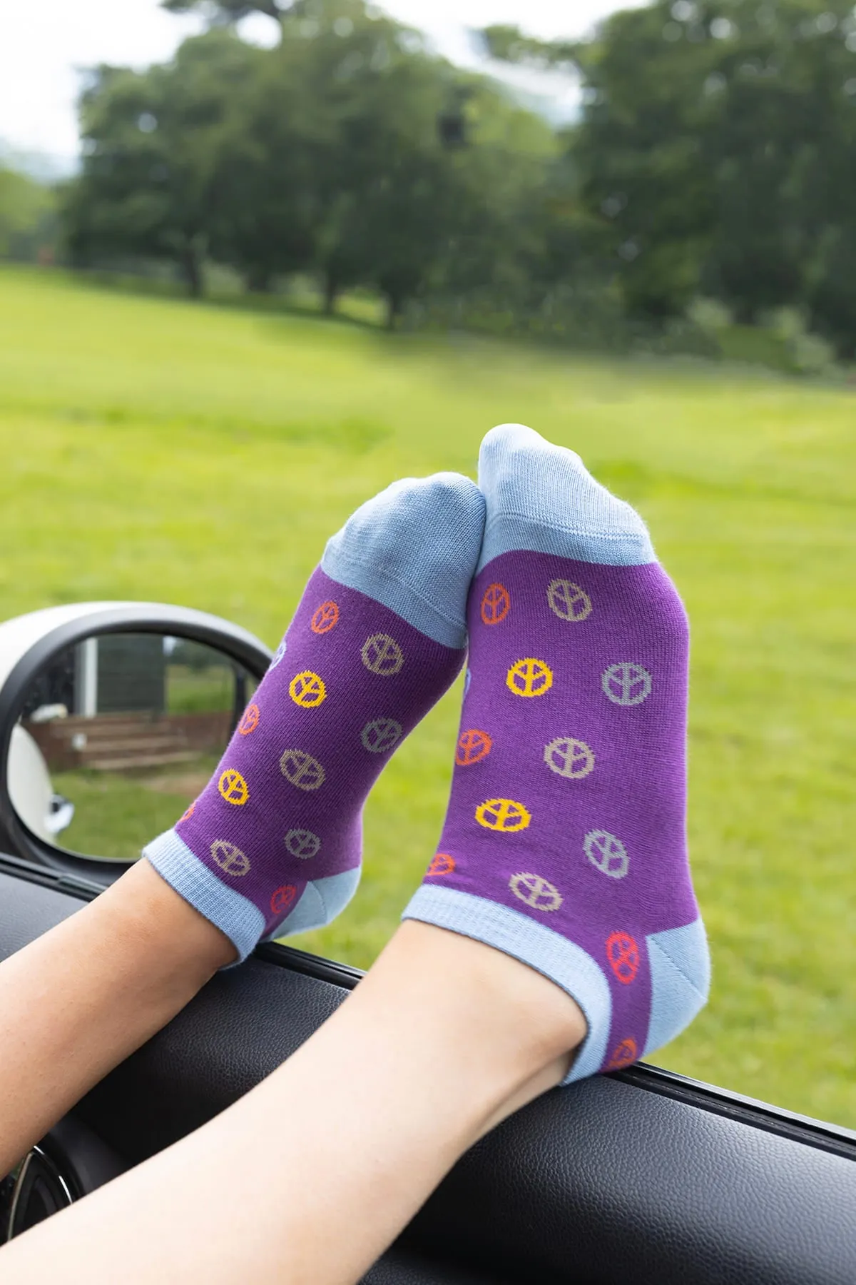 Peace Women's Trainer Socks - Purple