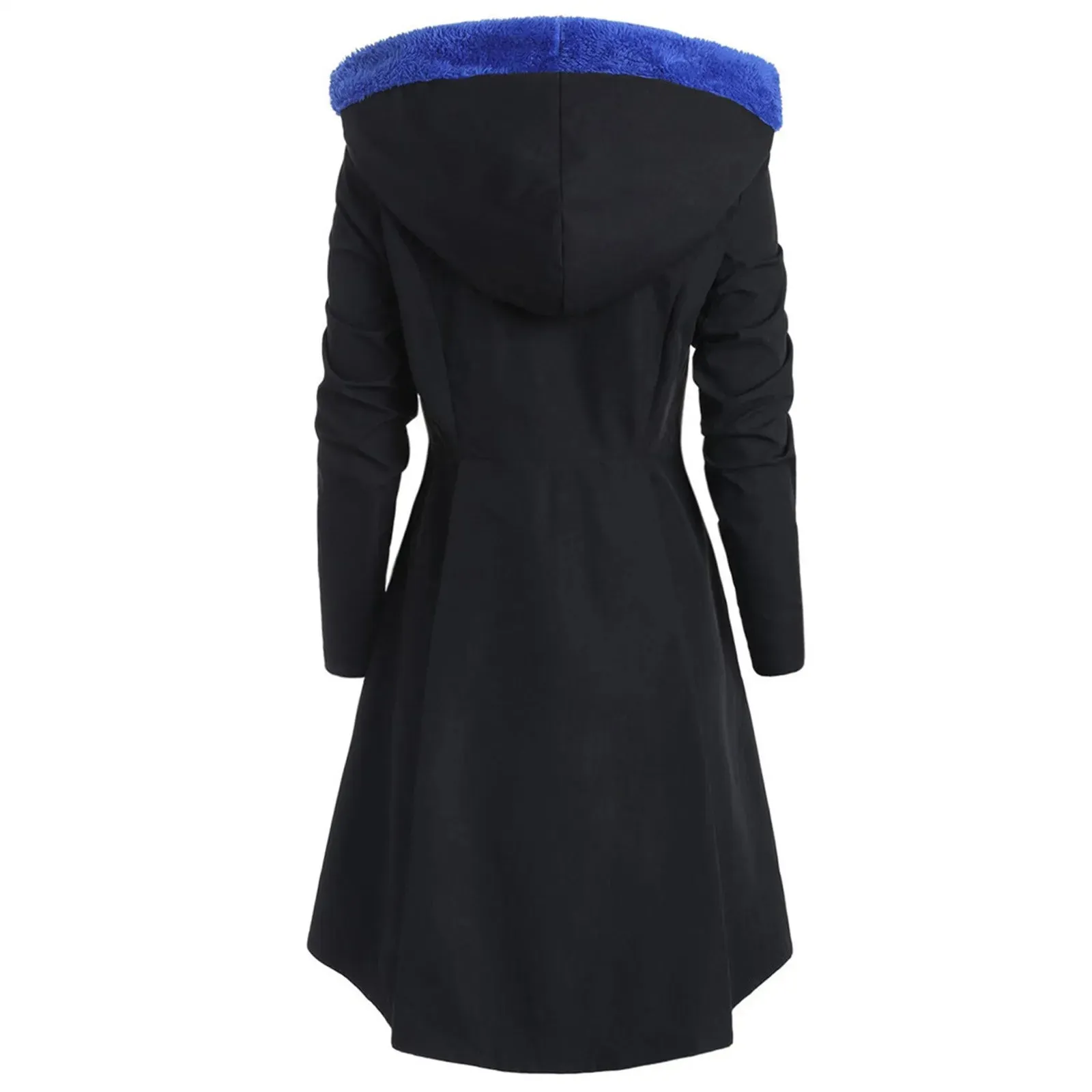 Plus Size Asymmetric Fleece Hooded Coat