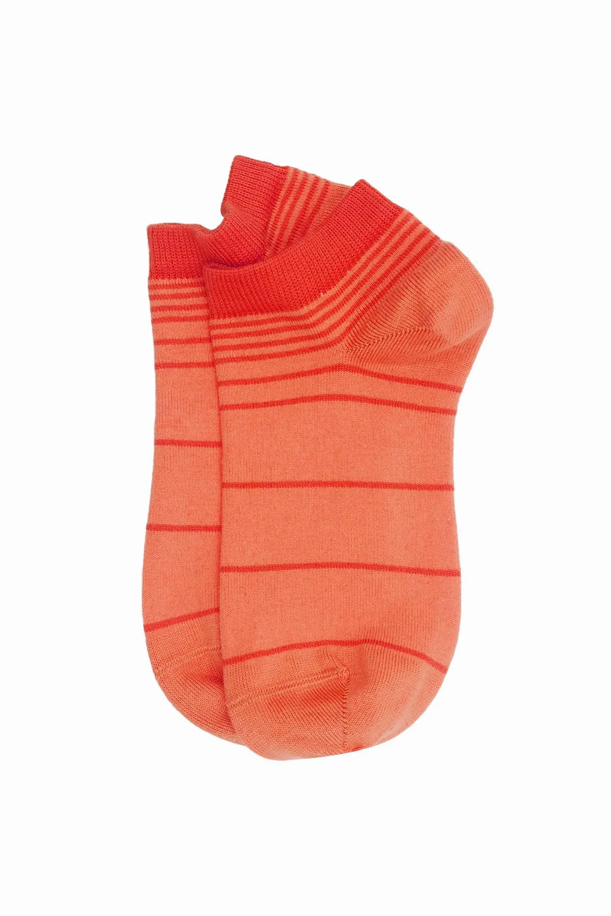 Retro Stripe Women's Trainer Socks - Orange