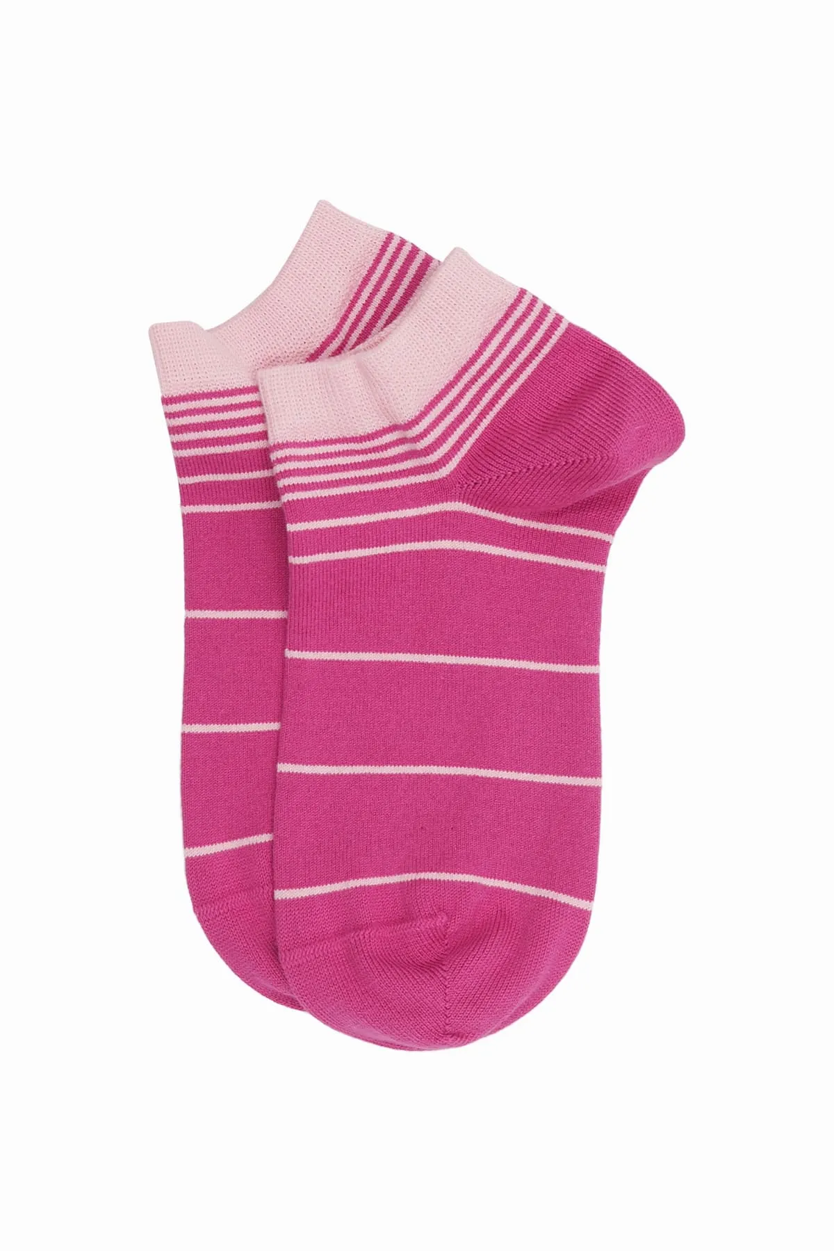 Retro Stripe Women's Trainer Socks - Pink