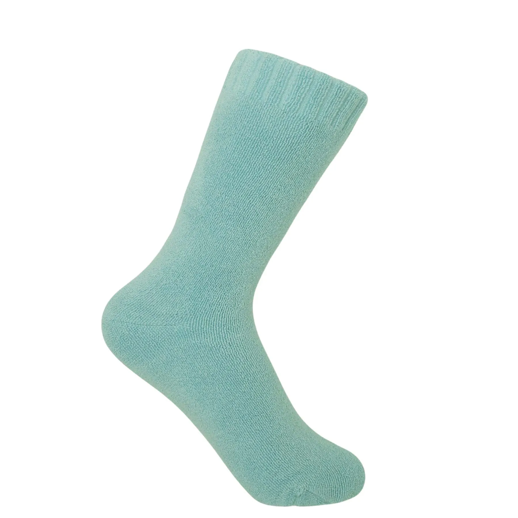 Ribbed Cuff Women's Bed Socks - Blue