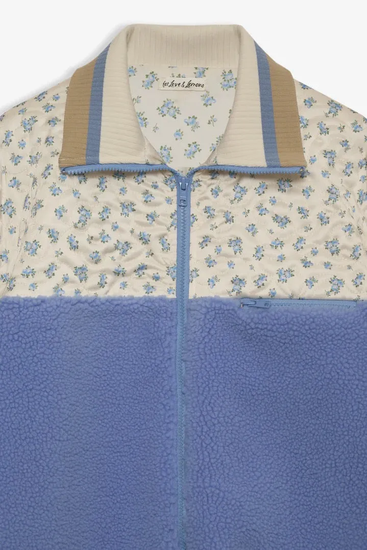 Saide Floral Fleece Jacket ~ Blue