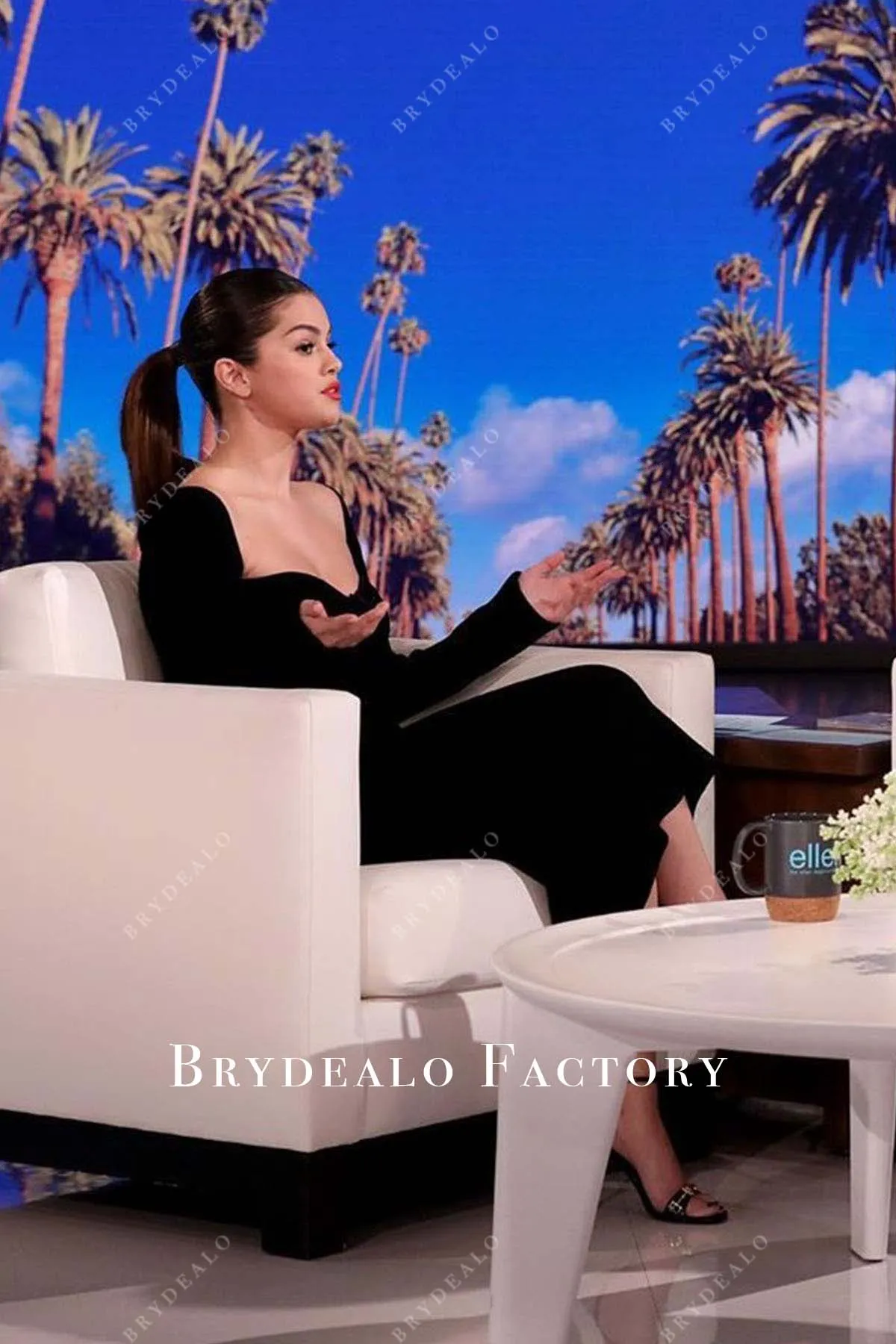 Selena Gomez Black Sheath 2020 The Ellen Degeneres Show Dress