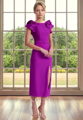 Simple & Casual Short sleeves Sheath Backless Cocktail Mother of the Bride Dress