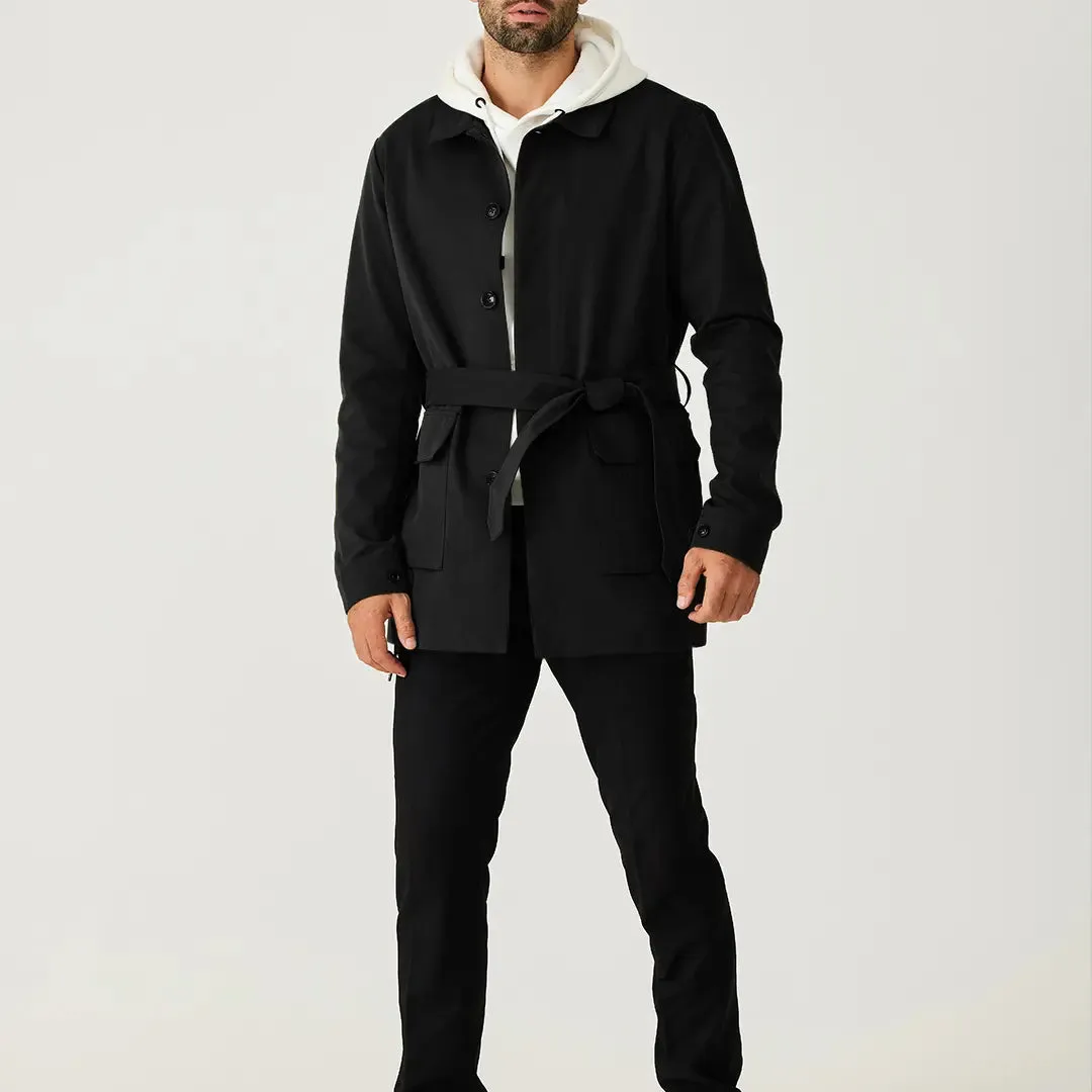 THE BLACK MONACO II SHORT TRENCH COAT