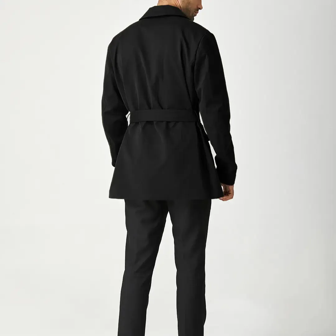 THE BLACK MONACO II SHORT TRENCH COAT