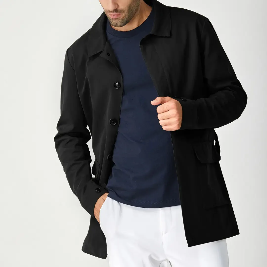 THE BLACK MONACO II SHORT TRENCH COAT