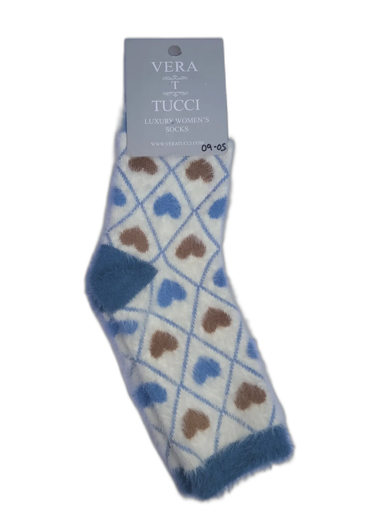 VERA TUCCI HEARTS DESIGN FLUFFY WOMEN'S WINTER SOCKS RMD2305-09-5 NEW FOR AW23!